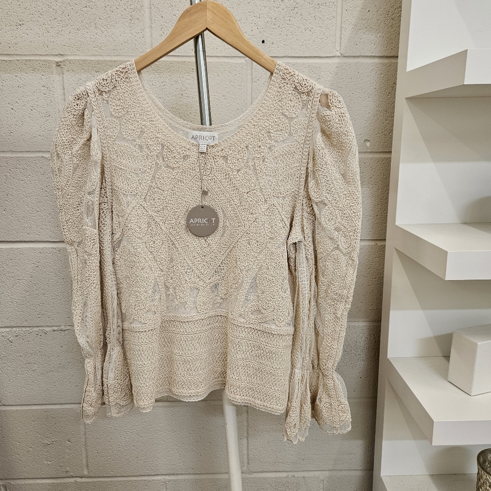 Banded Sleeve Lace Top - Picture 2 of 9